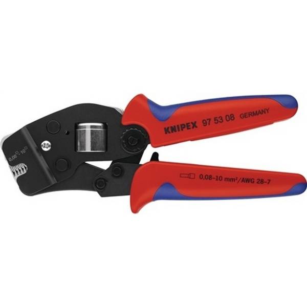 Crimpzange Gesamt-L.190mm 0,08-10,0 (AWG 28-7) mm² brün.2K-Hülle KNIPE