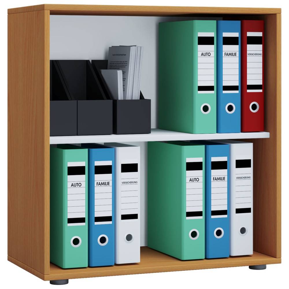 VCM Büroregal Lona, 2 Fächer, HxBxT 740 x 700 x 400 mm, Buche-0