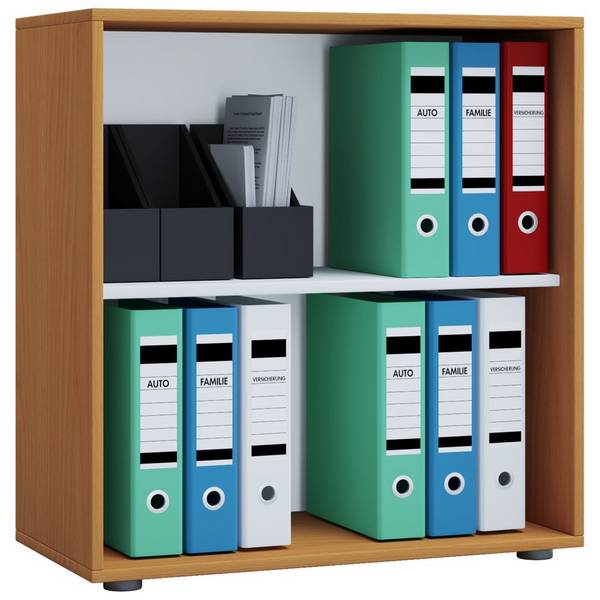 VCM Büroregal Lona, 2 Fächer, HxBxT 740 x 700 x 400 mm, Buche