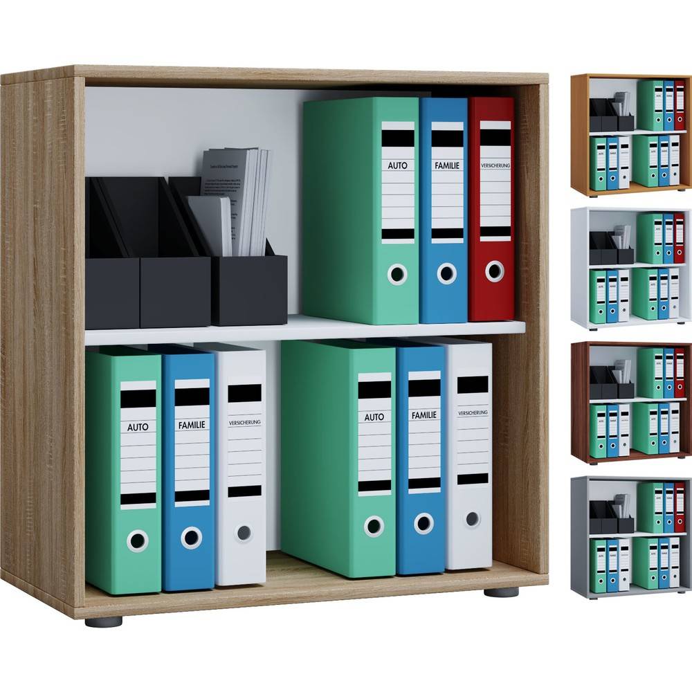 VCM Büroregal Lona, 2 Fächer, HxBxT 740 x 700 x 400 mm, Buche-2