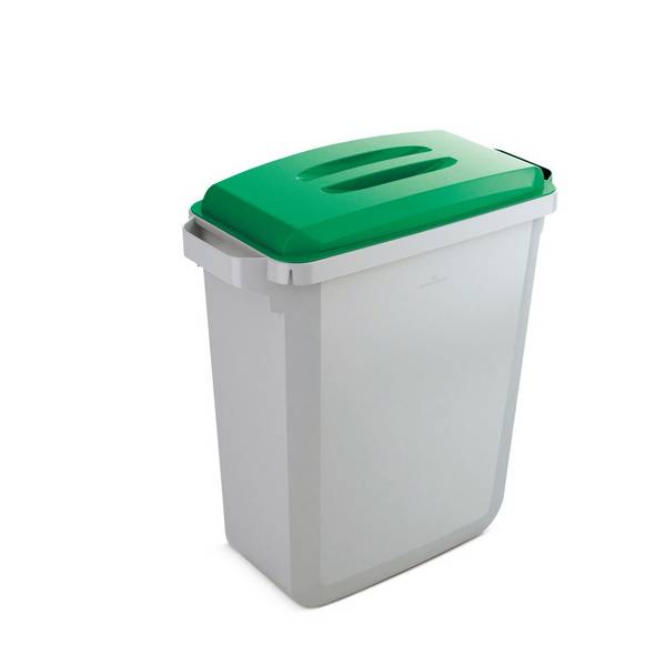 Abfall- und Wertstoffbehälter DURABIN 60 Liter, mit Deckel, PP, grau/g