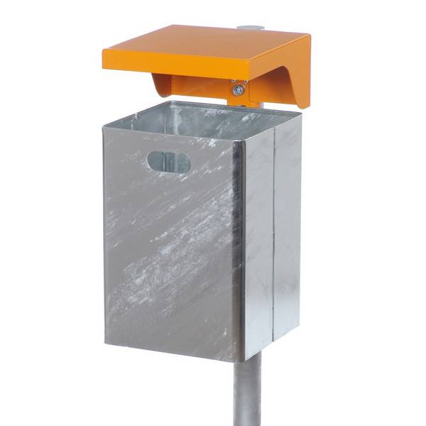 RENNER Abfallbehälter mit Schutzdach, Stahlblech, 50 Liter, Höhe 1.200