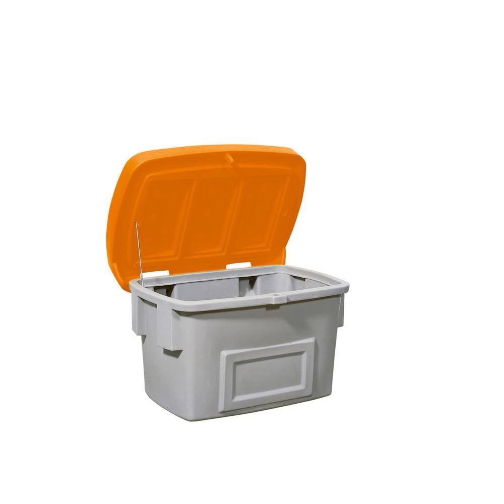 Streugutbehälter SB 400 aus Polyethylen (PE), 400 Liter Volumen, orangener Deckel-2