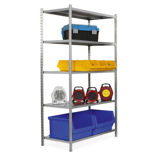 ManOrga Fachbodenregal, GF, mit Stahlblechauflagen, FL 221 kg, verzink