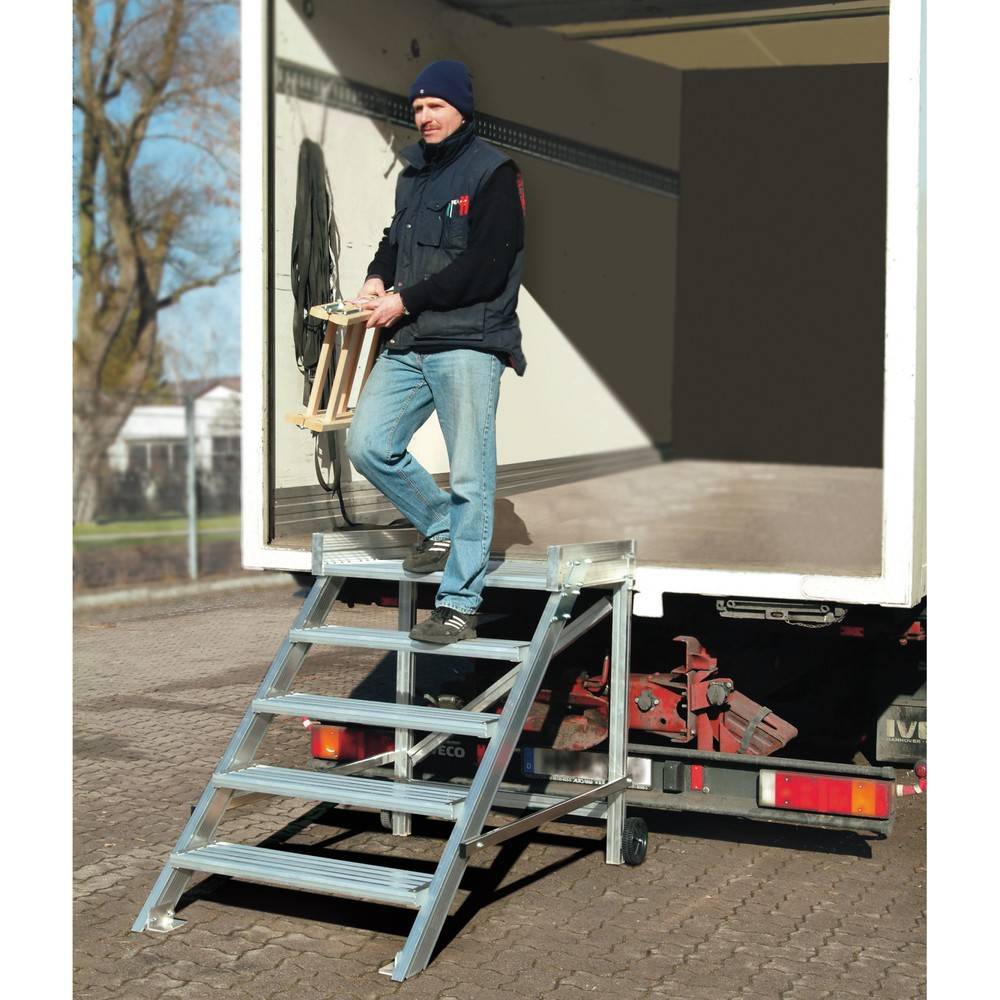 KRAUSE® STABILO Podesttreppe, fahrbar, Stufenbreite 600 mm, Standhöhe-1