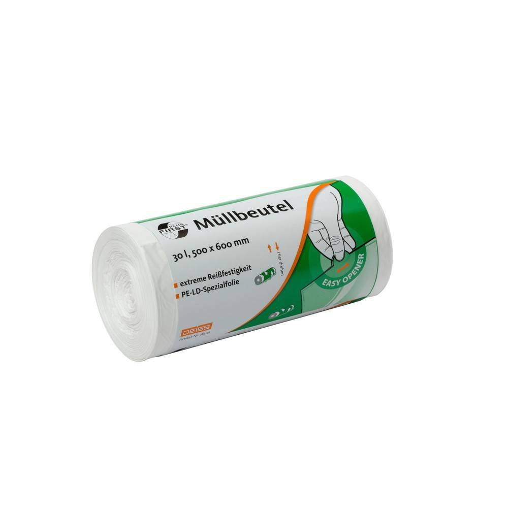 DEISS FIRST PLUS Müllbeutel, 30 l, 500 x 600 mm, LDPE, 50 Stk/Rolle-0