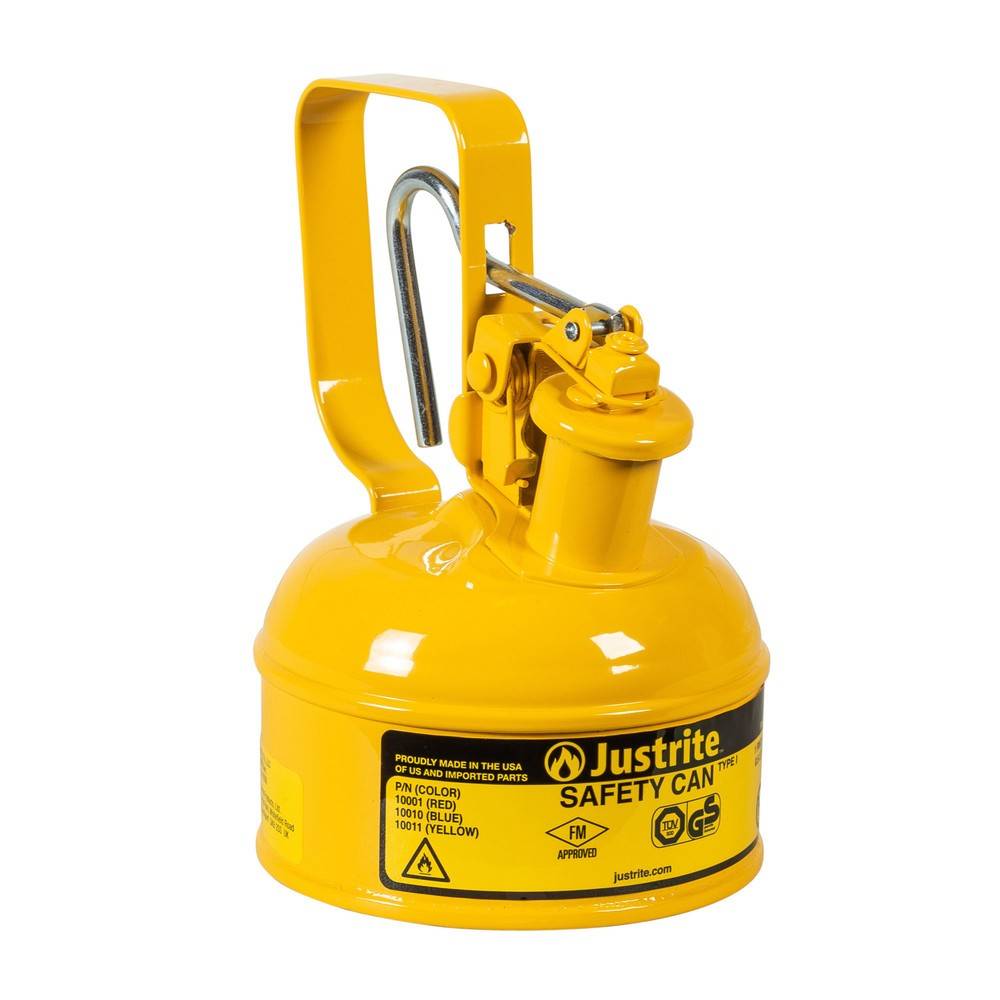 Justrite® Sicherheitsbehälter Typ I, Auslösegriff, gelb, 0,5 Liter-1