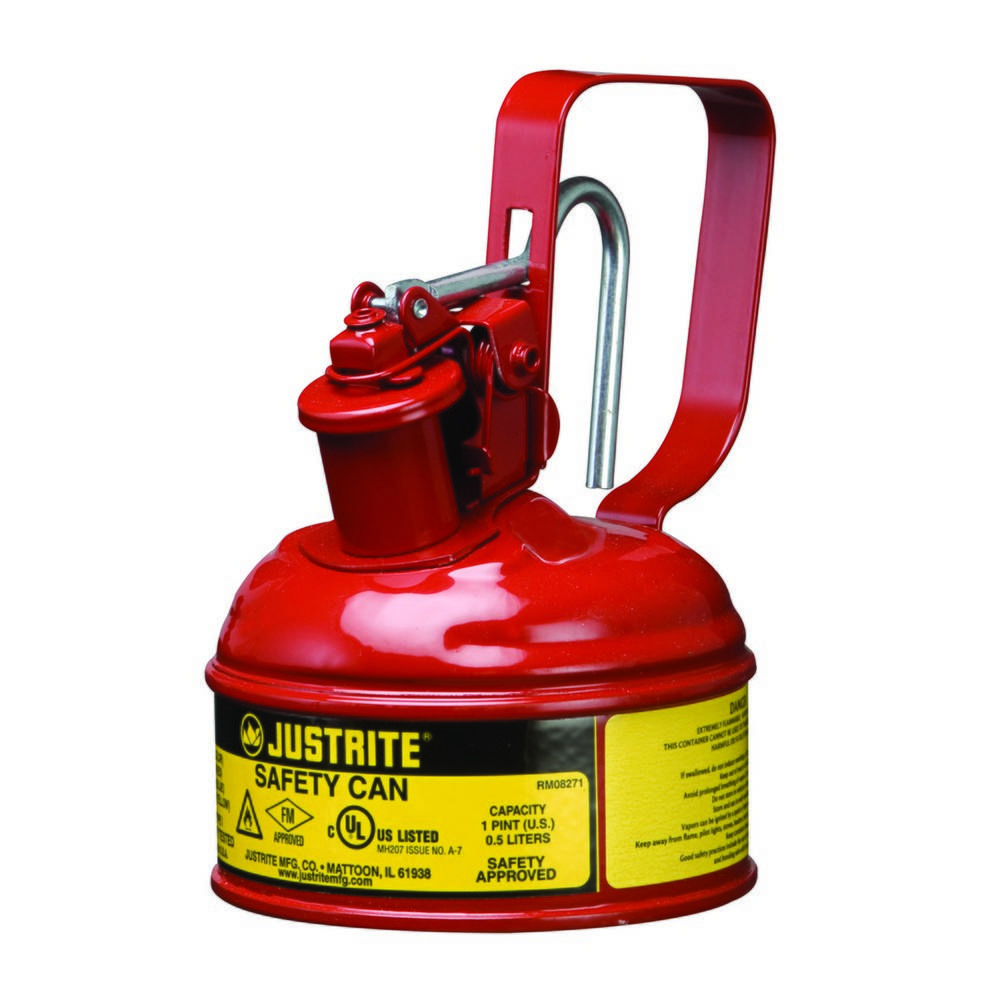 Justrite® Sicherheitsbehälter Typ I, Auslösegriff, gelb, 0,5 Liter-2