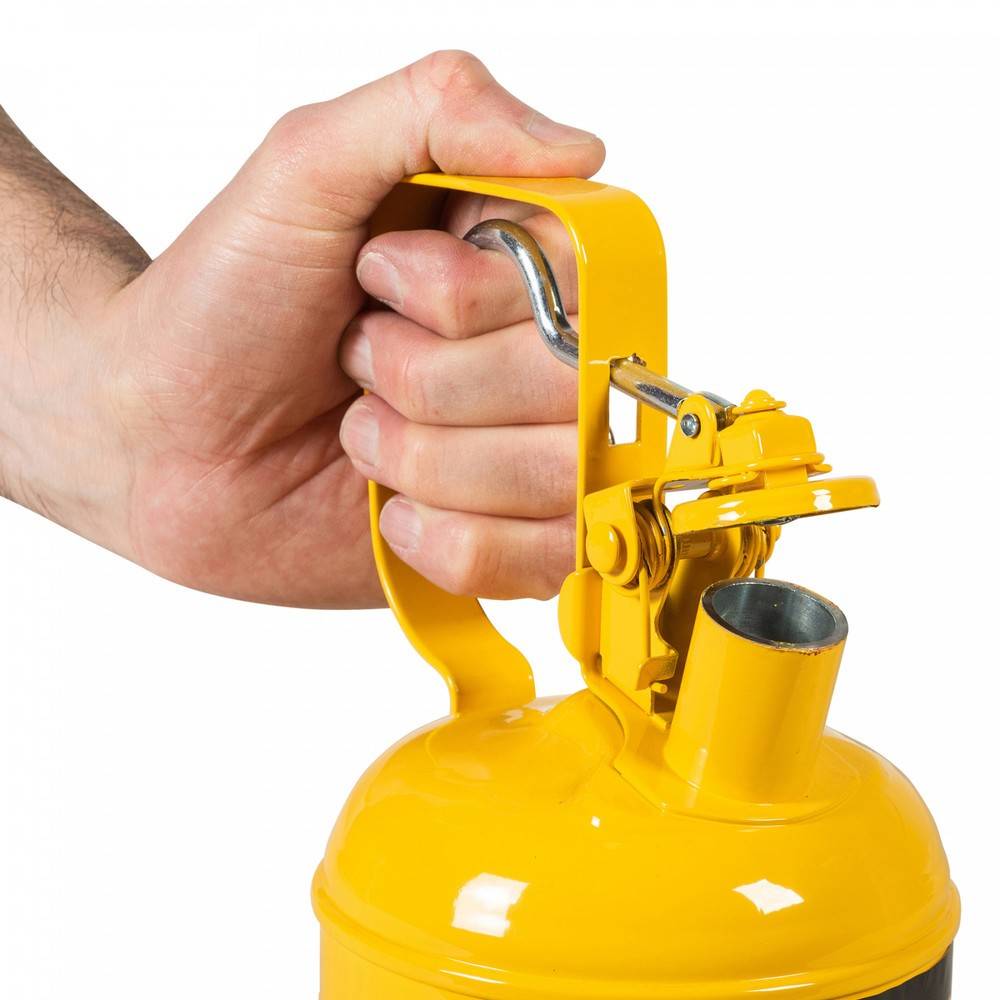 Justrite® Sicherheitsbehälter Typ I, Auslösegriff, gelb, 0,5 Liter-3