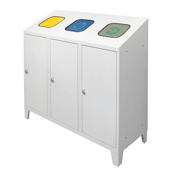 HEMMDAL Recycling-Abfallsammler Trio, mit 3 Beutelhalterungen, je 120