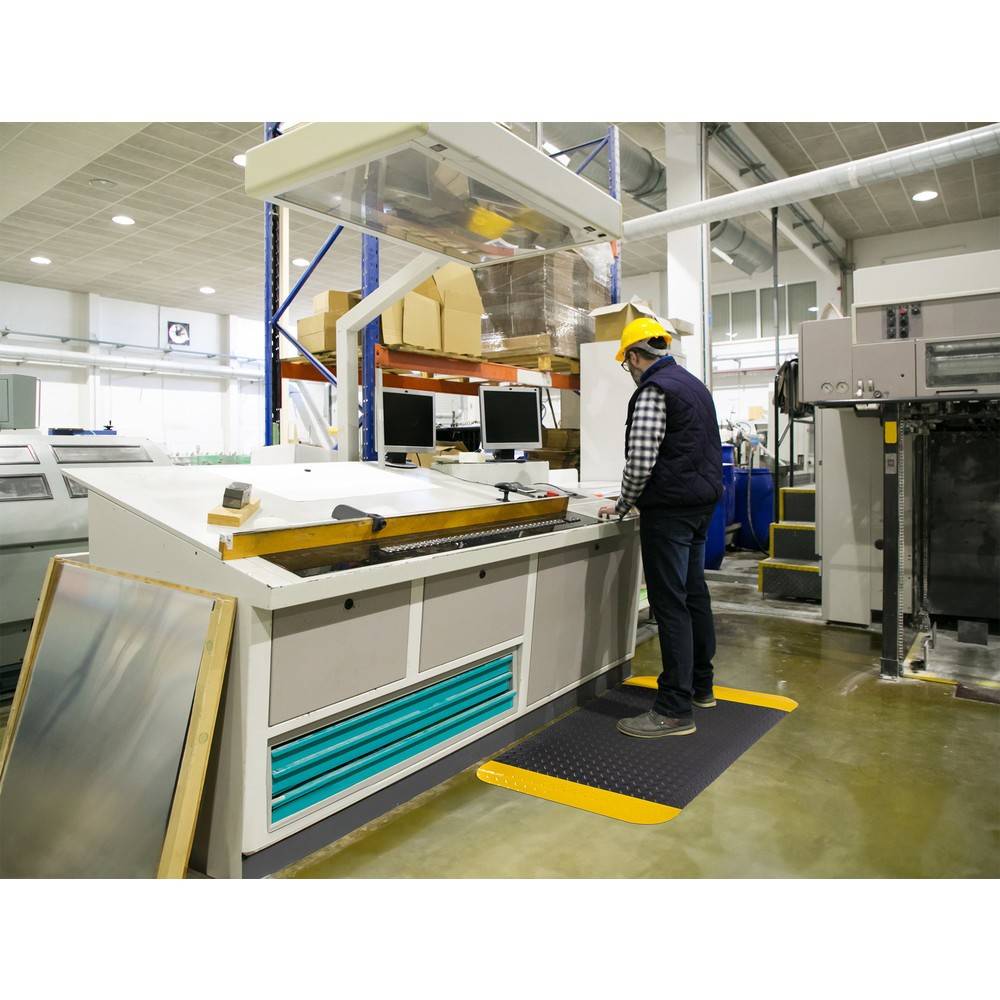 COBA Anti-Ermüdungsmatte Deckplate ReGen70, 2-lagig, schwarz/gelb-3