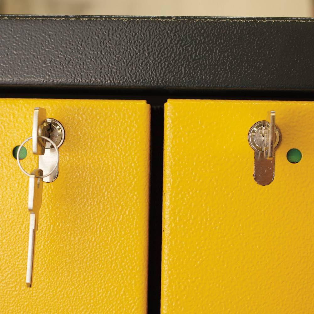 Gefahrstoffschrank - 1.953x1.193x615 mm - 3 Fachböden - Lochblech - Front reinweiß-3