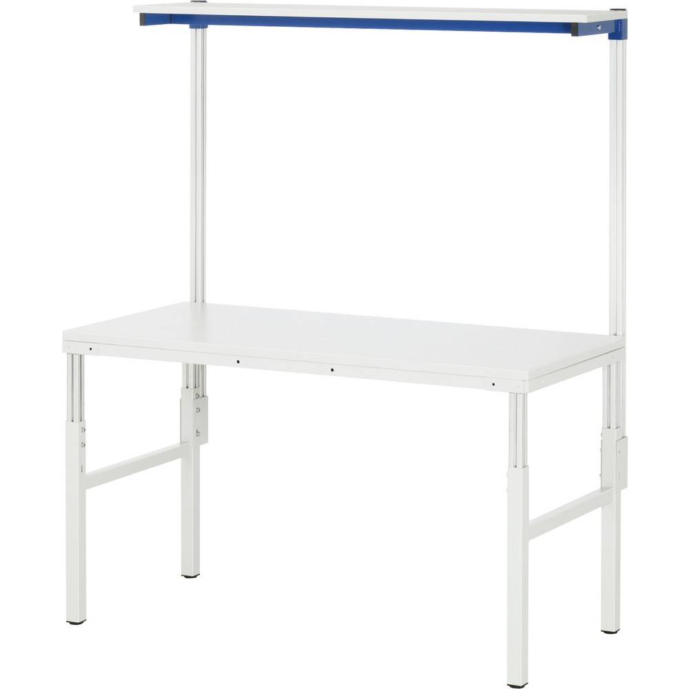 RAU Arbeitstisch Serie E, mit Etagenbord, HxBxT 650-1.000 x 1.800 x 70-2