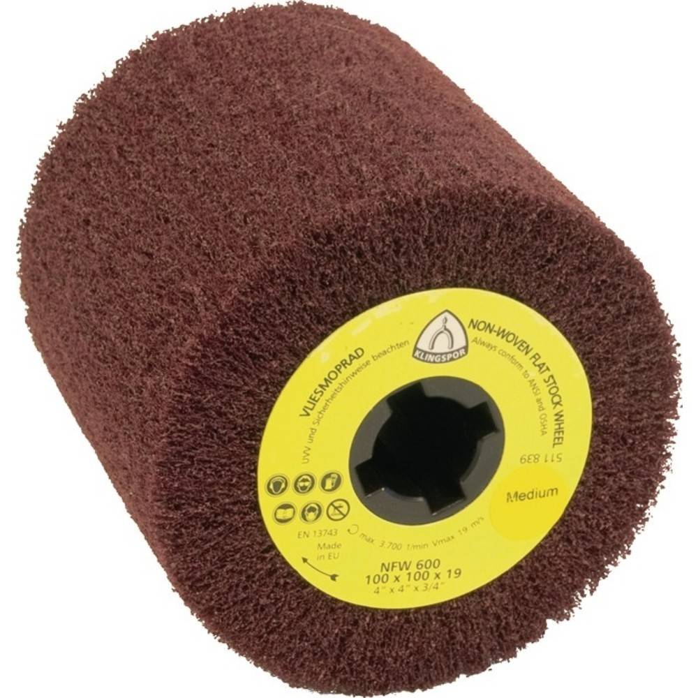 KLINGSPOR Satinierwalze NFW 600 S, Ø100xB100mm, coarse, 19 mm-0