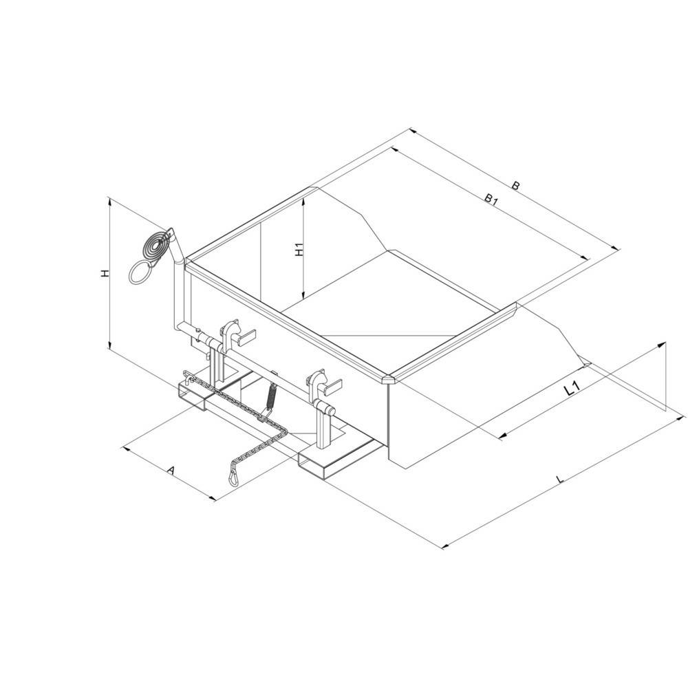 Eichinger® Schaufel mit Staplergabel-Durchschub, 2500 kg, 500 Liter en-4