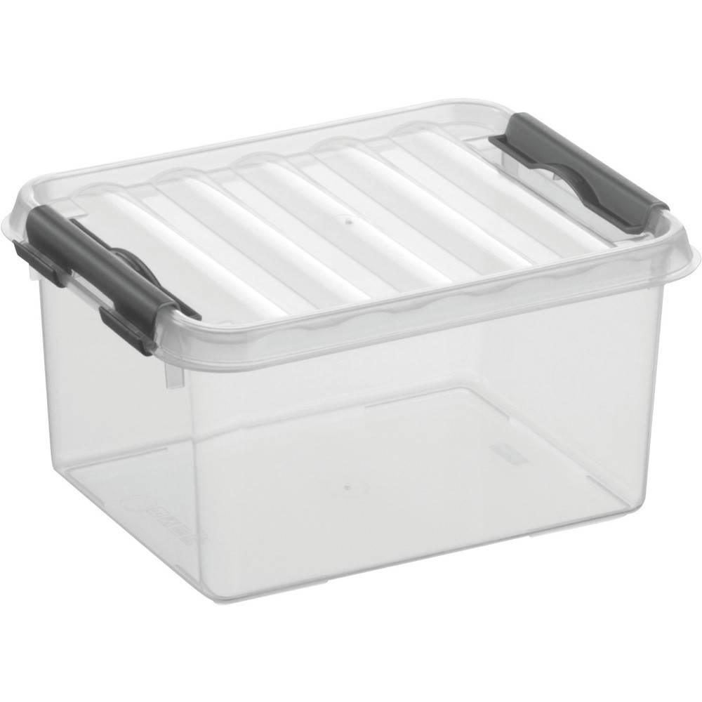 helit Aufbewahrungsbox "the q-line", mit Deckel, 2 Liter, transparent