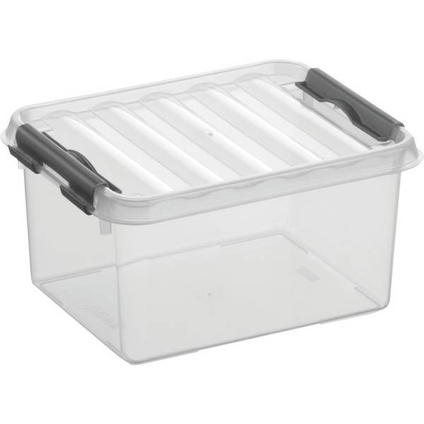 helit Aufbewahrungsbox "the q-line", mit Deckel, 2 Liter, transparent