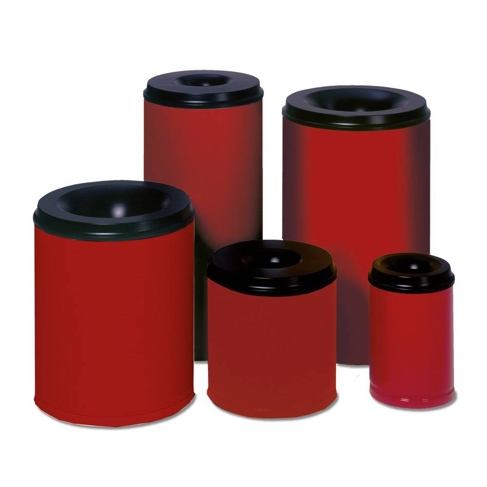 VAR Papierkorb feuersicher, 50 L, Löschkopf schwarz-1
