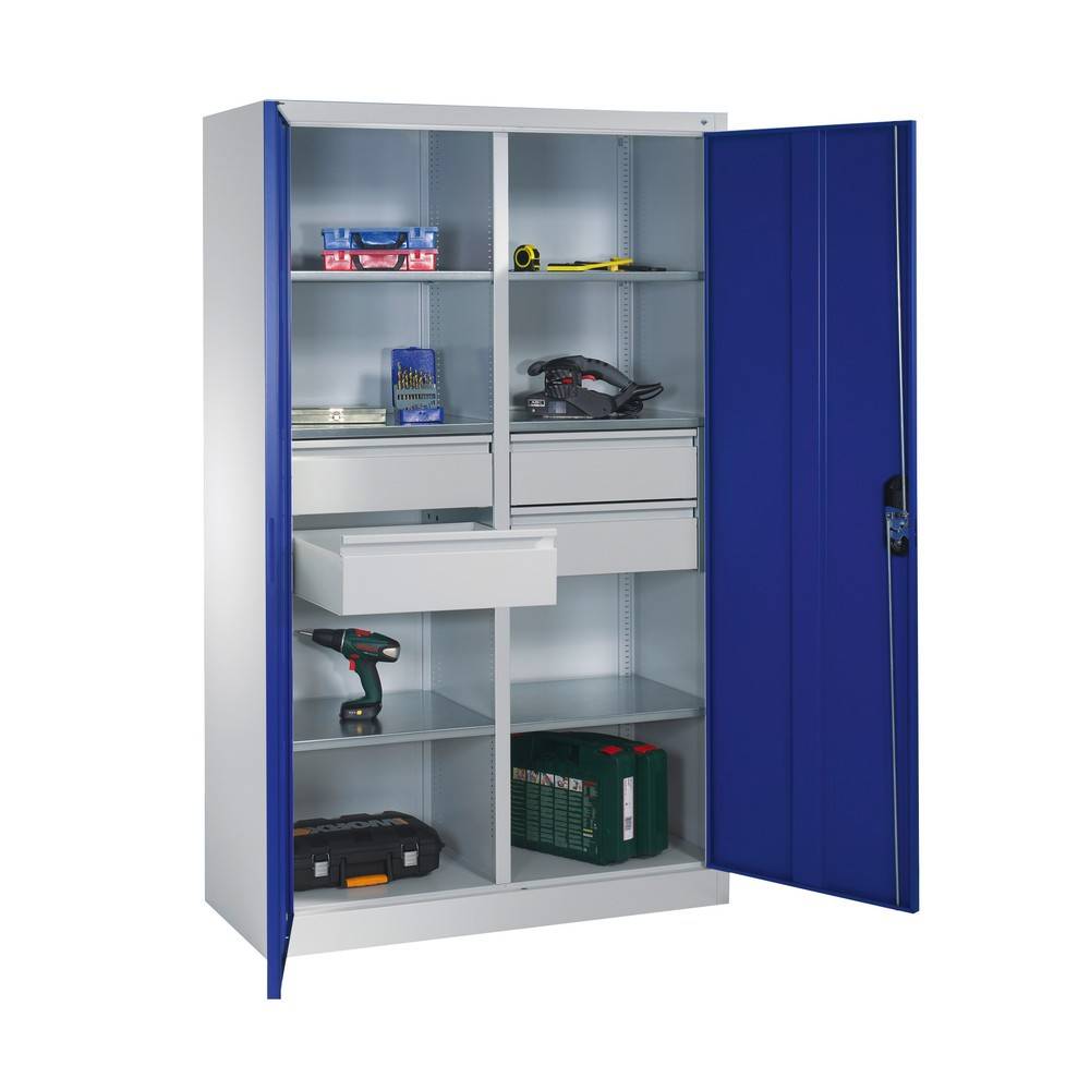 C+P Flügeltürenschrank Acurado, H1950xB1200xT500mm, 7035/3003-4