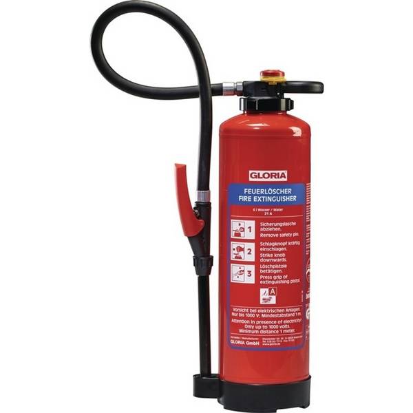 GLORIA Wasserfeuerlöscher WKL 9 PRO, Brandklasse A 27 A, 9 l Aufladege
