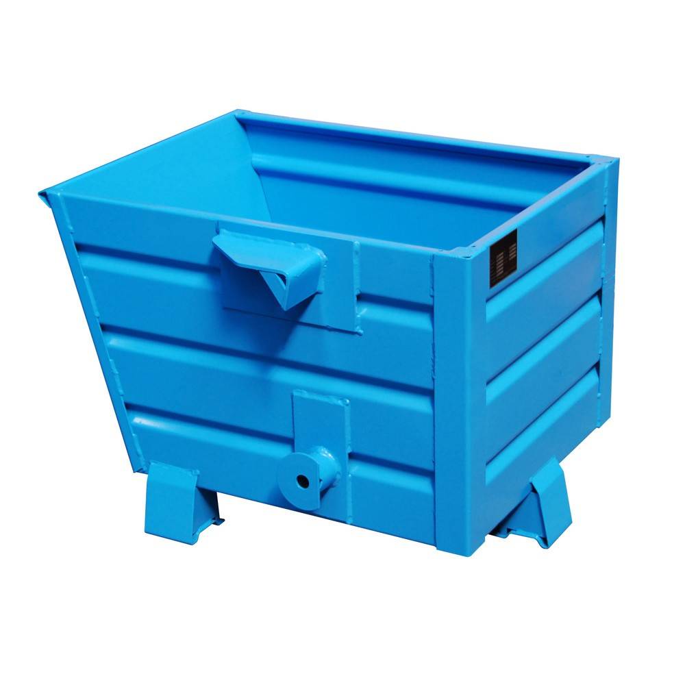 Bauer® Stapelbarer Kippbehälter, lackiert, Volumen 0,3 m³, RAL 5012 li-0