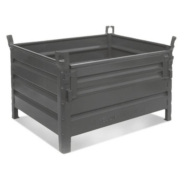 HESON® Stapelbehälter, mit ½ Vollwandklappe, Tragkraft 2.000 kg