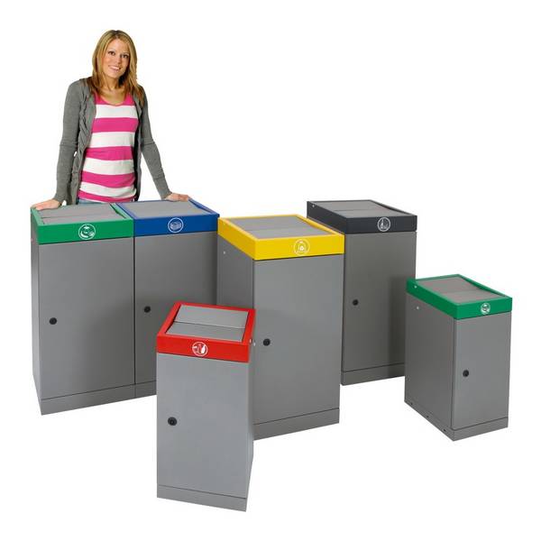 stumpf® Wertstoffsammler, 3x 30 Liter, bunt
