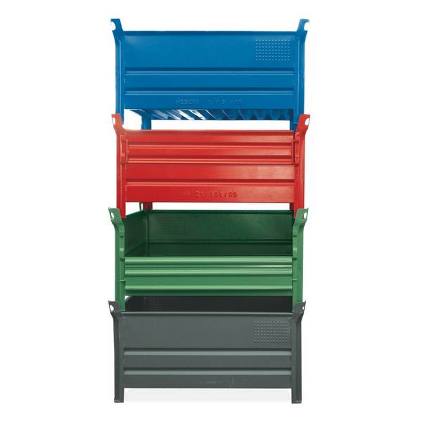 HESON®Stapelbehälter, mit ½ Vollwandklappe, Tragkraft 1.000 kg