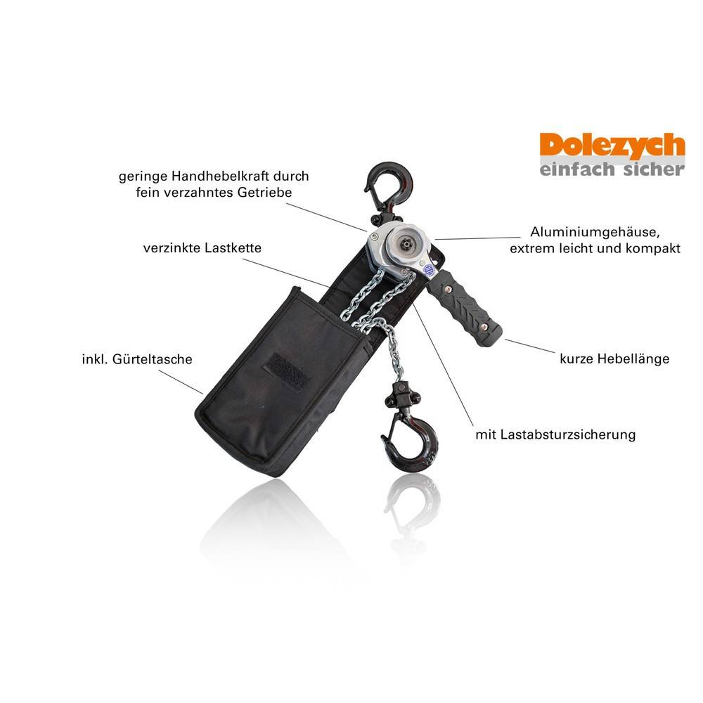 Dolezych Ratschenhebelzug Black Series kompakt, TK 250 kg, Länge 1,50-2