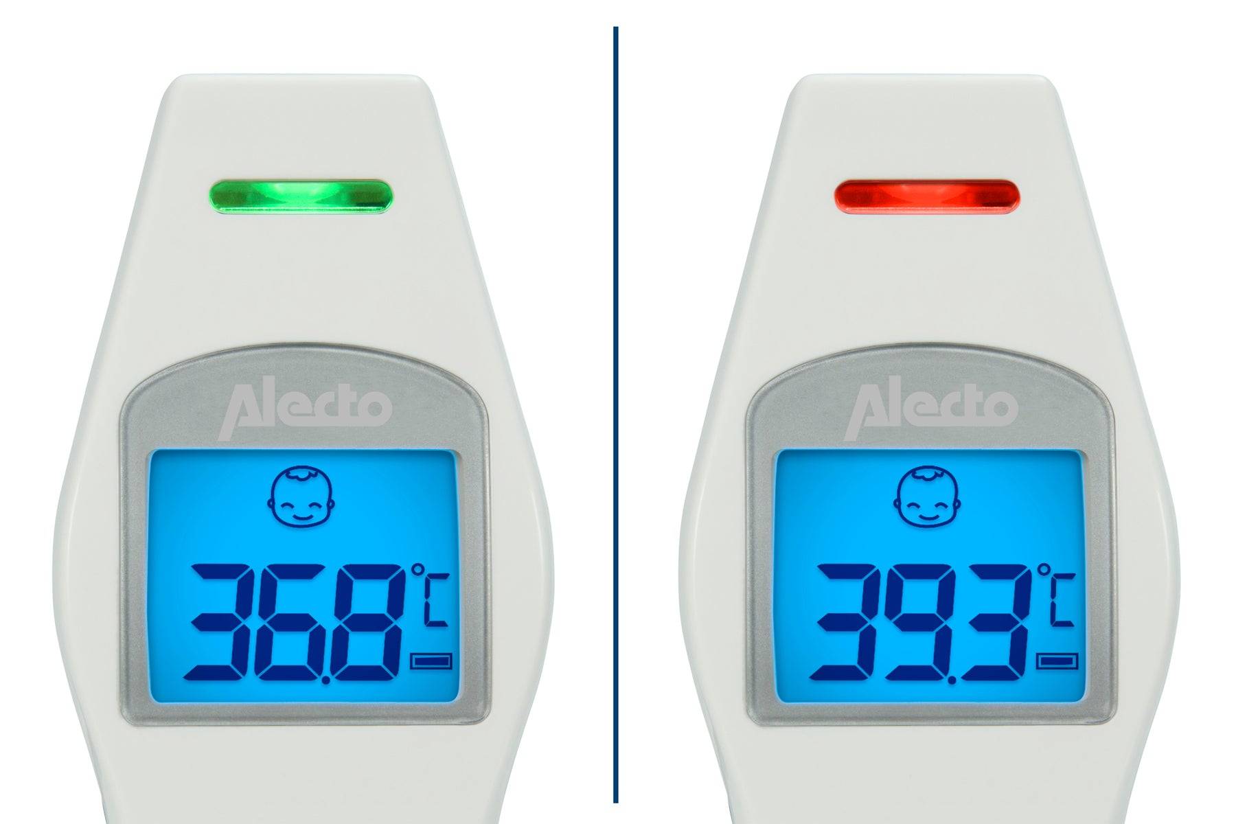 Alecto BC-37, Fernabtastthermometer, Weiß, Stirn, Tasten, °C, °F, Körpertemperatur, Oberflächentemperatur-1