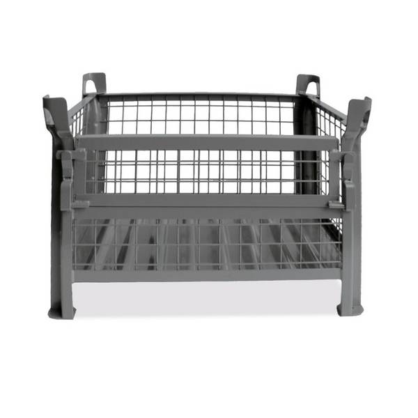 HESON® Industrie-Gitterbox, mit ½ Gitterklappe, feuerverzinkt