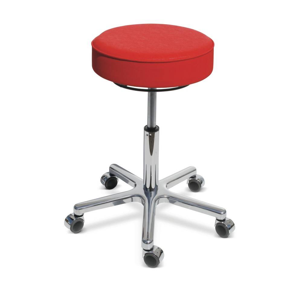 Hocker Premium, Kunstledersitz, Sitzhöhe 540-730 mm, Rollen, maisgelb-0