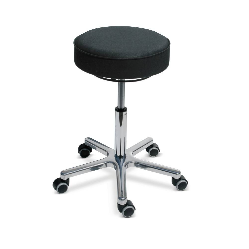 Hocker Premium, Kunstledersitz, Sitzhöhe 540-730 mm, Rollen, maisgelb-2