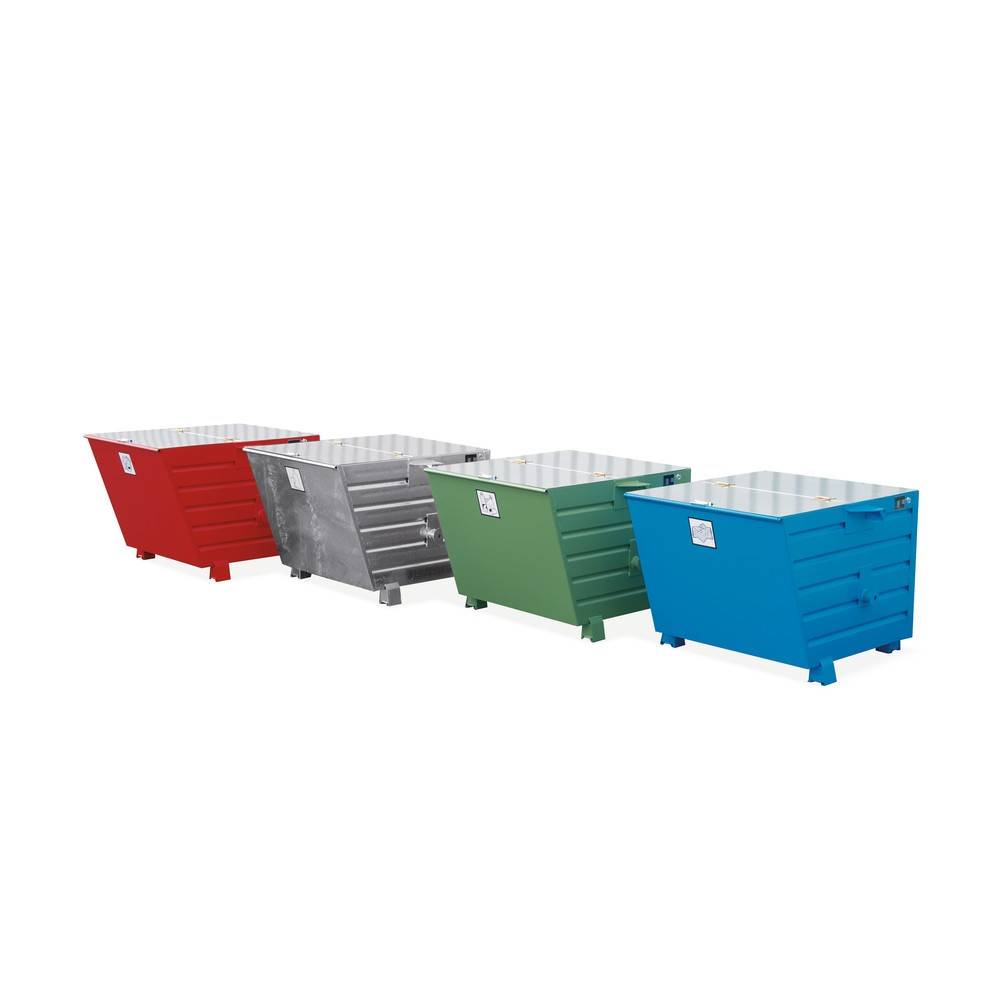 Bauer® Stapelbarer Kippbehälter, lackiert, Volumen 0,55 m³, RAL 2000 g-2
