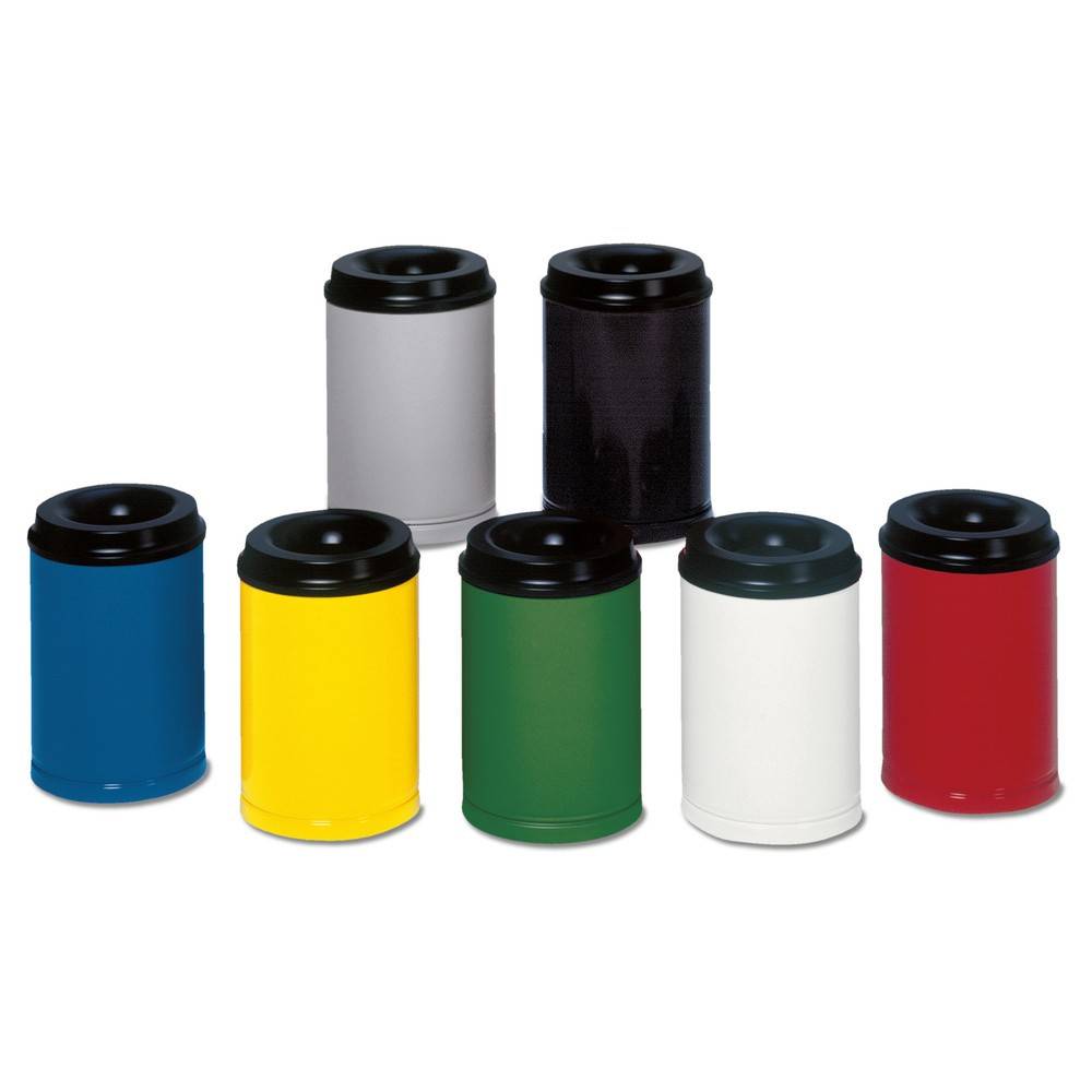 VAR Papierkorb feuersicher, 50 L, Löschkopf schwarz-1