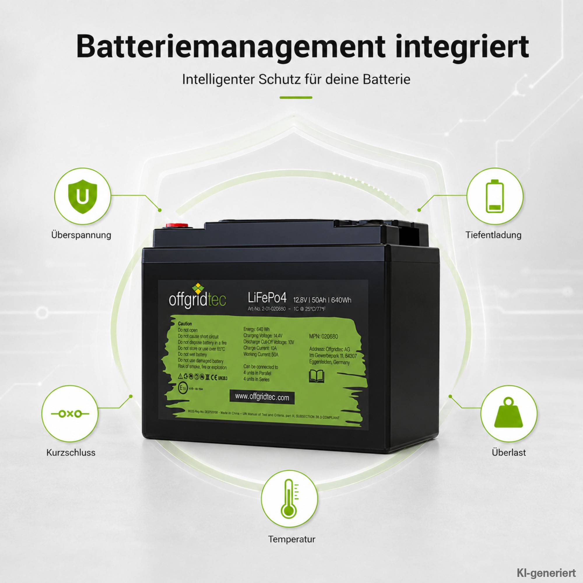 Offgridtec LiFePo4 Akku 12/50 12,8V 50Ah BMS integriert 640Wh-1
