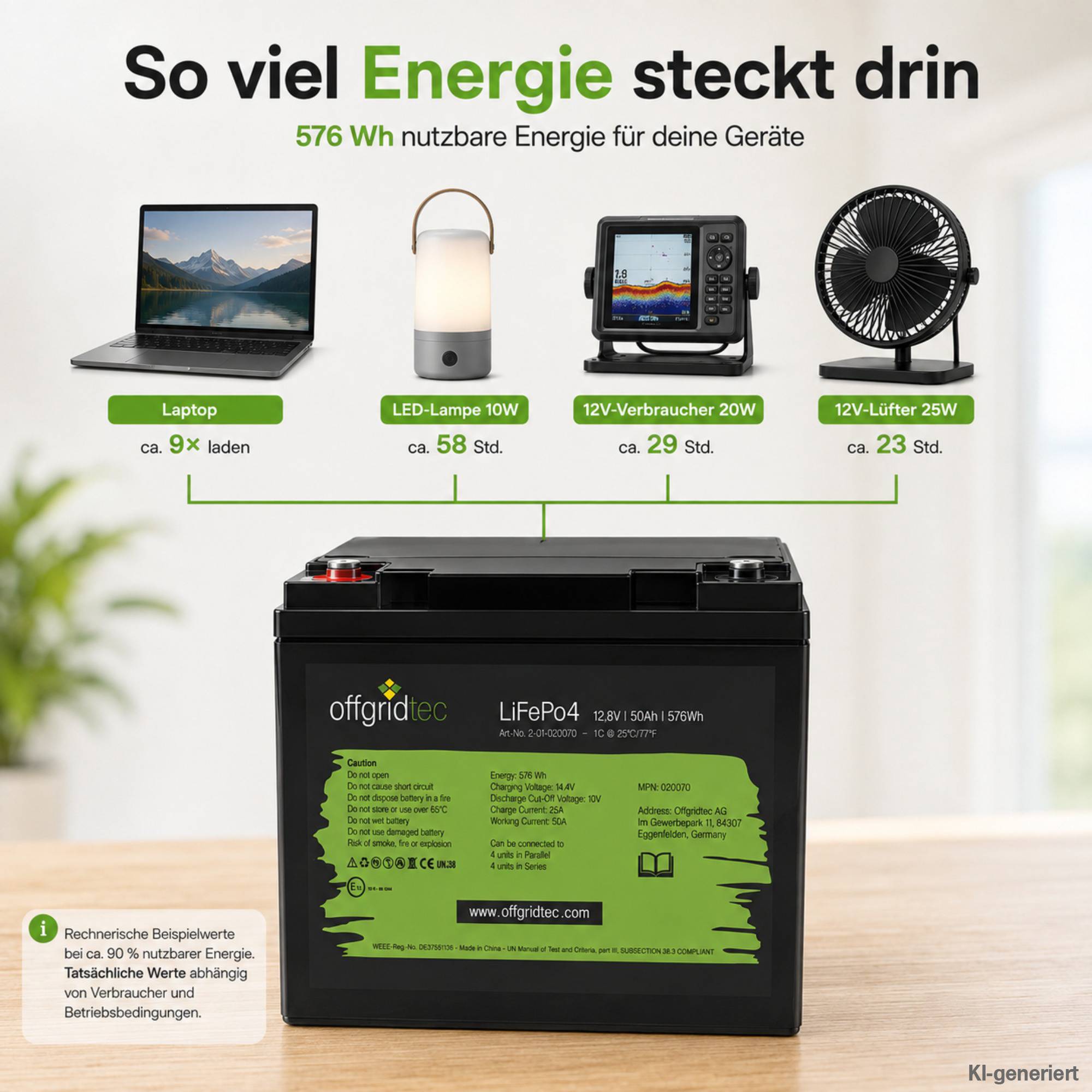 Offgridtec LiFePo4 Akku 12/50 12,8V 50Ah BMS integriert 640Wh-4