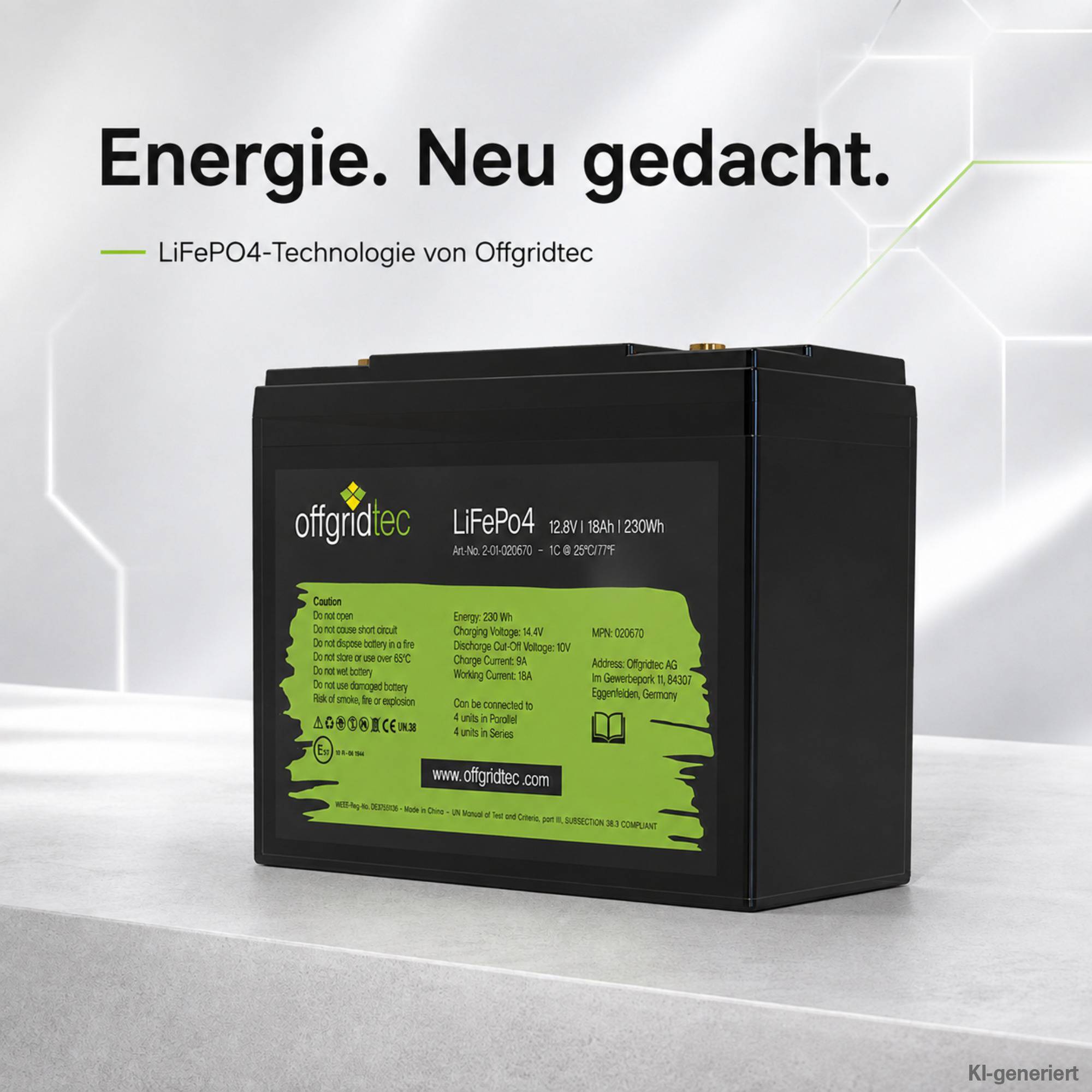 Offgridtec LiFePo4 Akku 12/18 12,8V 18Ah BMS integriert 230Wh-4
