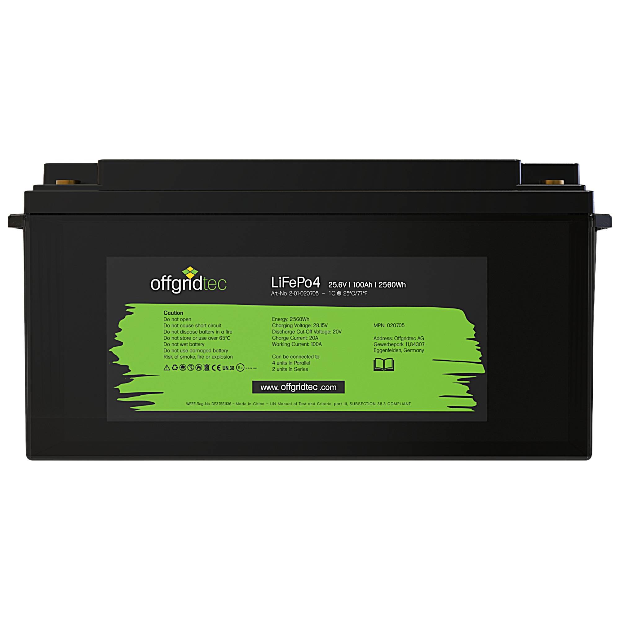 Offgridtec LifePo4 Akku 25,6/100 25,6V 100Ah BMS integriert 2560Wh-1