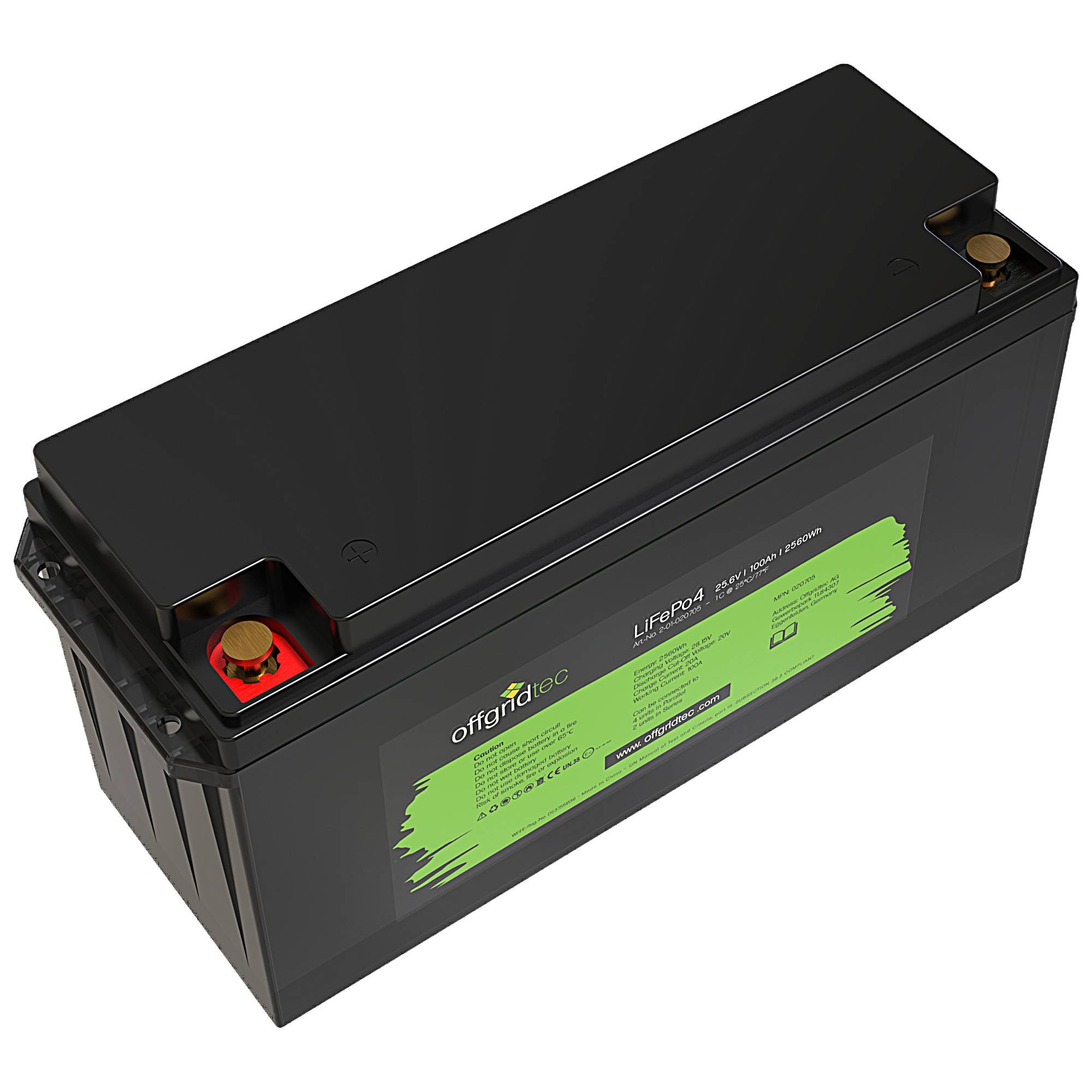 Offgridtec LifePo4 Akku 25,6/100 25,6V 100Ah BMS integriert 2560Wh-2