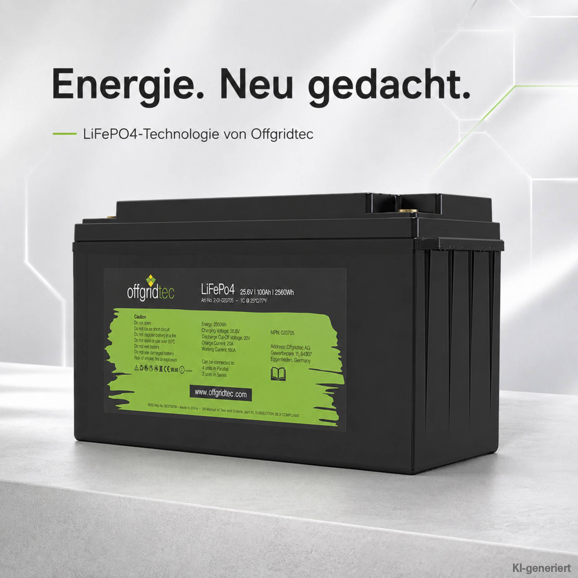 Offgridtec LifePo4 Akku 25,6/100 25,6V 100Ah BMS integriert 2560Wh-3