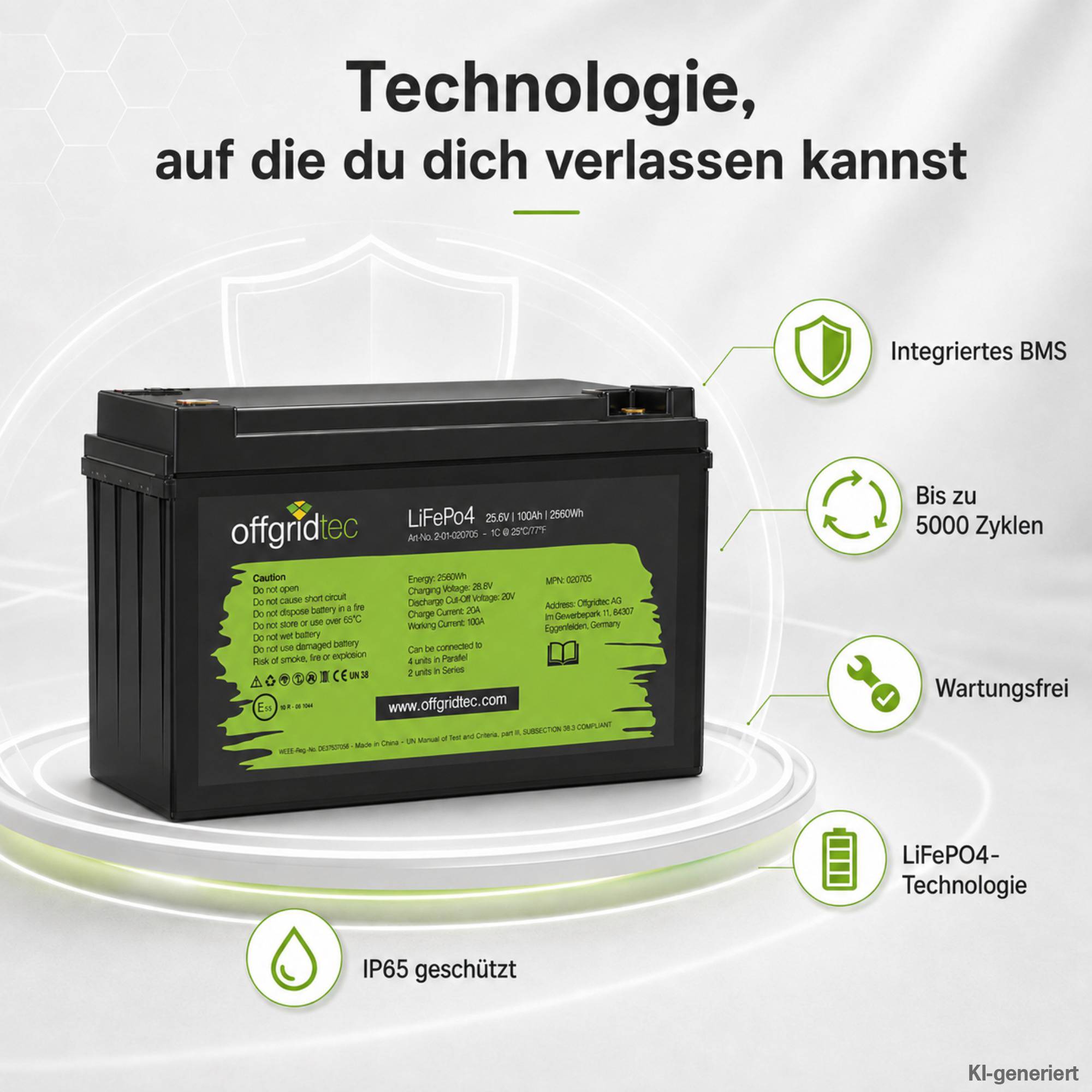 Offgridtec LifePo4 Akku 25,6/100 25,6V 100Ah BMS integriert 2560Wh-4