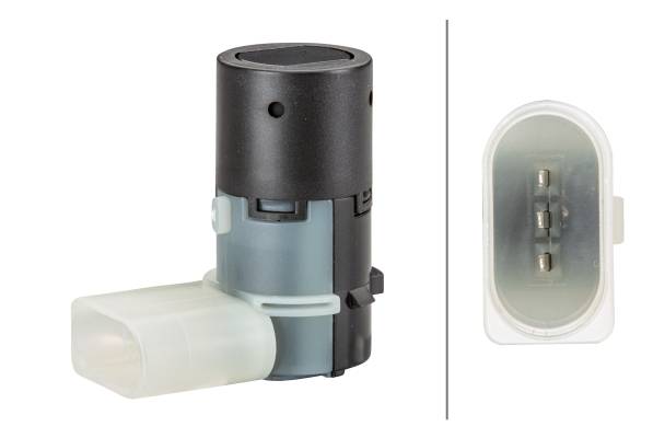 HELLA 6PX 358 141-241 Sensor, Einparkhilfe - gewinkelt - 3-polig - gesteckt - lackierbar-0