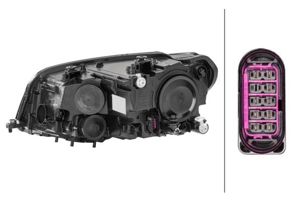 HELLA 1EA 012 286-061 FF/Halogen-Hauptscheinwerfer - rechts - für u.a. VW Caddy IV Box (Saa, Sah)-1