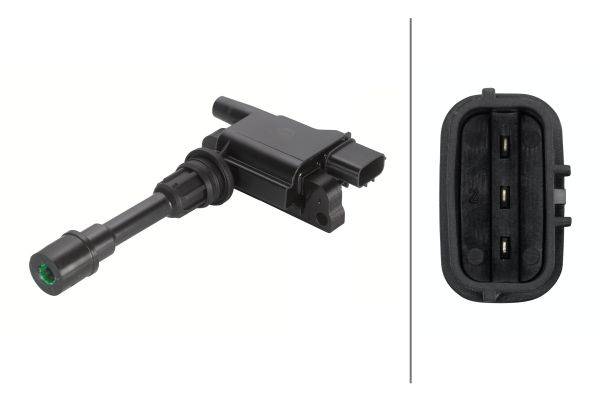 HELLA 5DA 358 057-011 Zündspule - 12V - 3-polig - Kerzenschachtzündspule - geschraubt-1