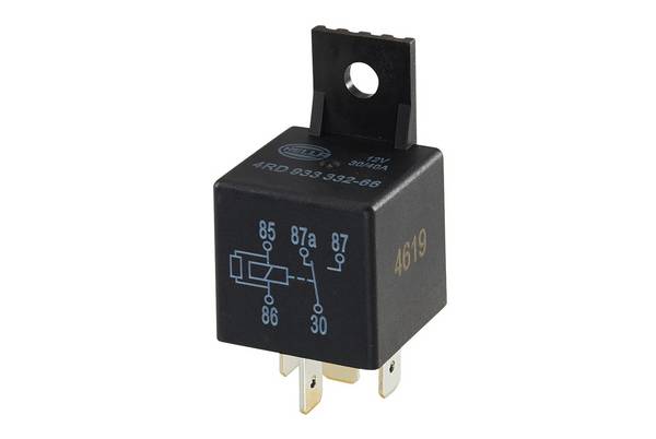 HELLA 4RD 933 332-661 Relais, Arbeitsstrom - 12V - 5-polig - Schaltbild: W2 - Stecker: B1 - Wechsler