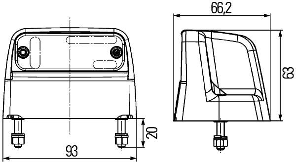 HELLA 2KA 012 271-077 Kennzeichenleuchte - 12/24V - Anbau - Kabel: 1300mm - 2-polig - Menge: 36-2