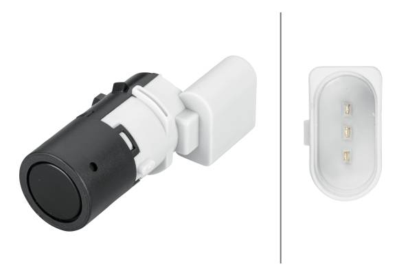 HELLA 6PX 358 141-001 Sensor, Einparkhilfe - gerade - 3-polig - gesteckt - lackierbar-0