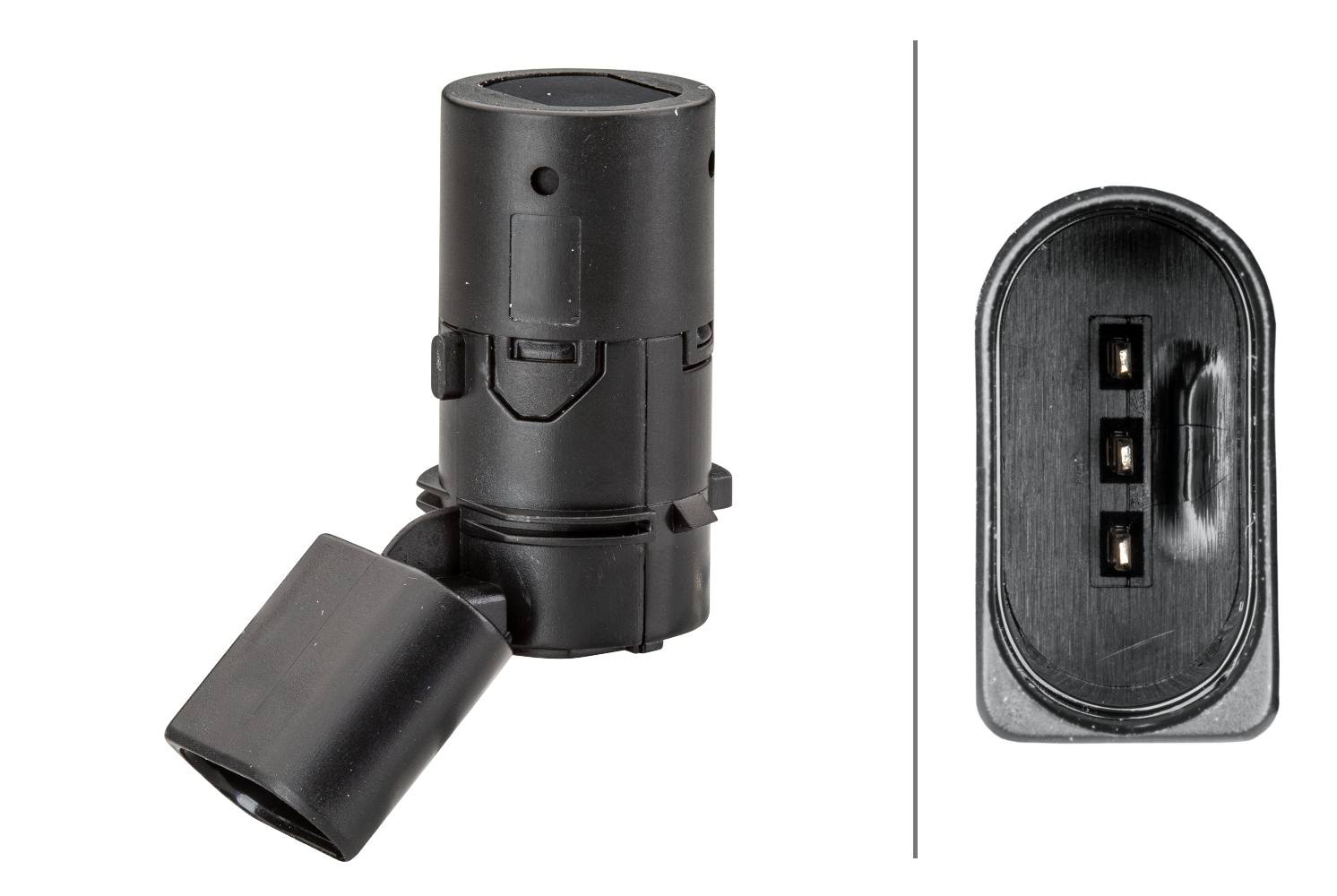 HELLA 6PX 358 141-251 Sensor, Einparkhilfe - gewinkelt - 3-polig - gesteckt - lackierbar-1