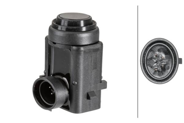 HELLA 6PX 358 141-011 Sensor, Einparkhilfe - 3-polig - gesteckt - lackierbar